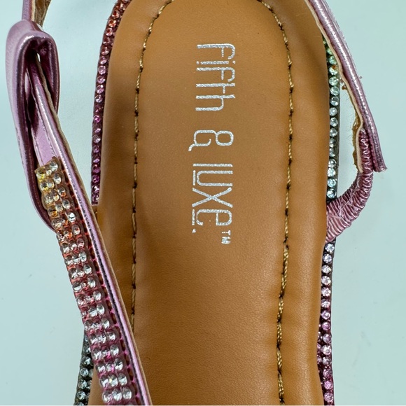Fifth &‎ Luxe Crisscross Flip Flops Sandals Sz 6 Colored Glittery Stones NWOT - Picture 6 of 7